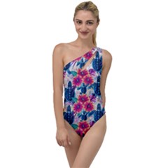 Tropical Flowers Turtles Cbdoilprincess 9a8efa63-1b6b-4226-a85c-858859e581d8 To One Side Swimsuit by CBDOilPrincess1