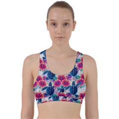 Tropical Flowers Turtles Cbdoilprincess 9a8efa63-1b6b-4226-a85c-858859e581d8 Back Weave Sports Bra by CBDOilPrincess1