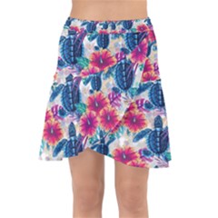 Tropical Flowers Turtles Cbdoilprincess 9a8efa63-1b6b-4226-a85c-858859e581d8 Wrap Front Skirt