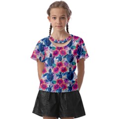 Tropical Flowers Turtles Cbdoilprincess 9a8efa63-1b6b-4226-a85c-858859e581d8 Kids  Front Cut Tee