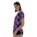 Tropical Flowers Turtles CBDOilPrincess 9a8efa63-1b6b-4226-a85c-858859e581d8 Short Sleeve Foldover Tee View2