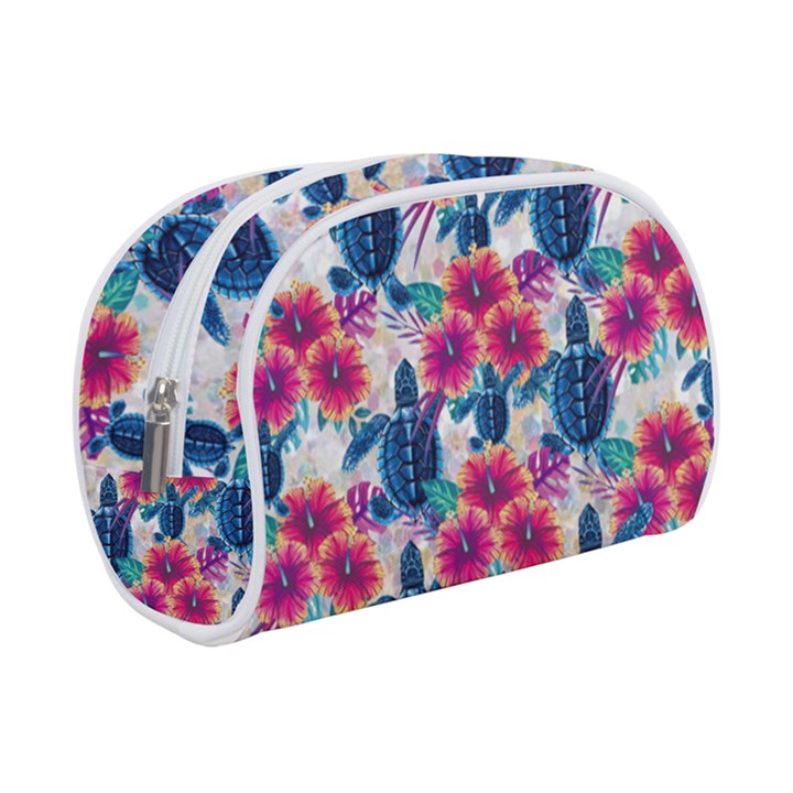 Tropical Flowers Turtles CBDOilPrincess 9a8efa63-1b6b-4226-a85c-858859e581d8 Make Up Case (Small)