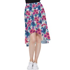 Tropical Flowers Turtles Cbdoilprincess 9a8efa63-1b6b-4226-a85c-858859e581d8 Frill Hi Low Chiffon Skirt