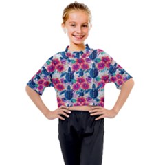 Tropical Flowers Turtles Cbdoilprincess 9a8efa63-1b6b-4226-a85c-858859e581d8 Kids Mock Neck Tee