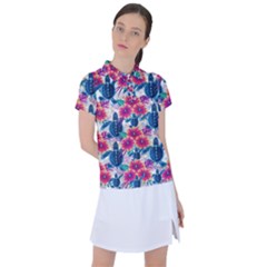 Tropical Flowers Turtles Cbdoilprincess 9a8efa63-1b6b-4226-a85c-858859e581d8 Women s Polo Tee