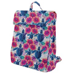 Tropical Flowers Turtles Cbdoilprincess 9a8efa63-1b6b-4226-a85c-858859e581d8 Flap Top Backpack by CBDOilPrincess1