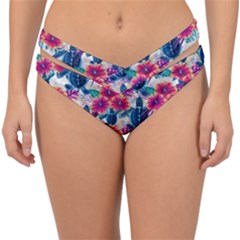 Tropical Flowers Turtles Cbdoilprincess 9a8efa63-1b6b-4226-a85c-858859e581d8 Double Strap Halter Bikini Bottom