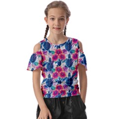 Tropical Flowers Turtles Cbdoilprincess 9a8efa63-1b6b-4226-a85c-858859e581d8 Kids  Butterfly Cutout Tee