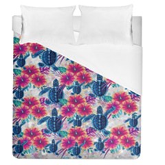 Tropical Flowers Turtles Cbdoilprincess 9a8efa63-1b6b-4226-a85c-858859e581d8 Duvet Cover (queen Size)