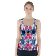 Tropical Flowers Turtles Cbdoilprincess 9a8efa63-1b6b-4226-a85c-858859e581d8 Racer Back Sports Top by CBDOilPrincess1