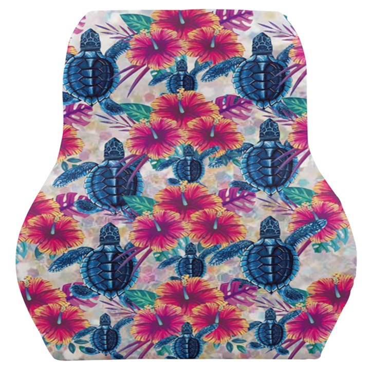 Tropical Flowers Turtles CBDOilPrincess 9a8efa63-1b6b-4226-a85c-858859e581d8 Car Seat Back Cushion 