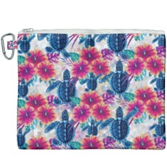 Tropical Flowers Turtles Cbdoilprincess 9a8efa63-1b6b-4226-a85c-858859e581d8 Canvas Cosmetic Bag (xxxl) by CBDOilPrincess1