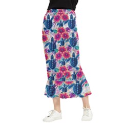 Tropical Flowers Turtles Cbdoilprincess 9a8efa63-1b6b-4226-a85c-858859e581d8 Maxi Fishtail Chiffon Skirt