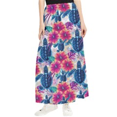 Tropical Flowers Turtles Cbdoilprincess 9a8efa63-1b6b-4226-a85c-858859e581d8 Maxi Chiffon Skirt