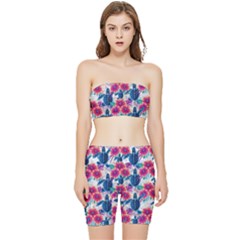 Tropical Flowers Turtles Cbdoilprincess 9a8efa63-1b6b-4226-a85c-858859e581d8 Stretch Shorts And Tube Top Set