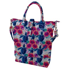 Tropical Flowers Turtles Cbdoilprincess 9a8efa63-1b6b-4226-a85c-858859e581d8 Buckle Top Tote Bag by CBDOilPrincess1