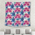 Tropical Flowers Turtles CBDOilPrincess 9a8efa63-1b6b-4226-a85c-858859e581d8 Square Tapestry (Large) View2