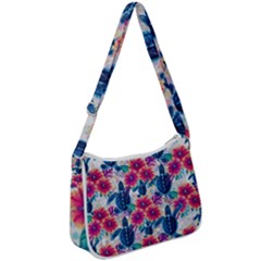 Tropical Flowers Turtles Cbdoilprincess 9a8efa63-1b6b-4226-a85c-858859e581d8 Zip Up Shoulder Bag by CBDOilPrincess1