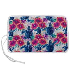 Tropical Flowers Turtles Cbdoilprincess 9a8efa63-1b6b-4226-a85c-858859e581d8 Pen Storage Case (l) by CBDOilPrincess1