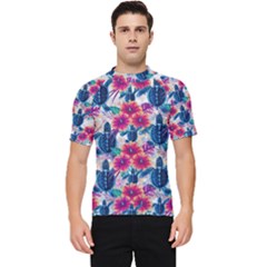 Tropical Flowers Turtles Cbdoilprincess 9a8efa63-1b6b-4226-a85c-858859e581d8 Men s Short Sleeve Rash Guard