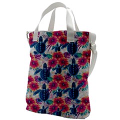 Tropical Flowers Turtles Cbdoilprincess 9a8efa63-1b6b-4226-a85c-858859e581d8 Canvas Messenger Bag by CBDOilPrincess1