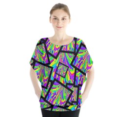 Vibrant Colors Cbdoilprincess 47064993-d0bc-4cda-b403-dc84c3d564a3 Batwing Chiffon Blouse