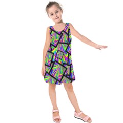 Vibrant Colors Cbdoilprincess 47064993-d0bc-4cda-b403-dc84c3d564a3 Kids  Sleeveless Dress by CBDOilPrincess1