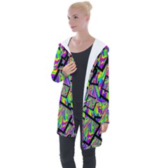 Vibrant Colors Cbdoilprincess 47064993-d0bc-4cda-b403-dc84c3d564a3 Longline Hooded Cardigan by CBDOilPrincess1