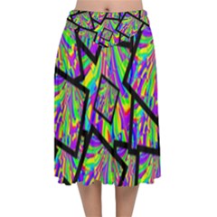 Vibrant Colors Cbdoilprincess 47064993-d0bc-4cda-b403-dc84c3d564a3 Velvet Flared Midi Skirt