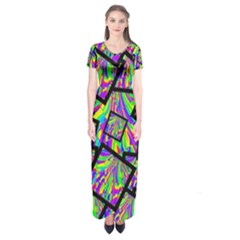 Vibrant Colors Cbdoilprincess 47064993-d0bc-4cda-b403-dc84c3d564a3 Short Sleeve Maxi Dress by CBDOilPrincess1