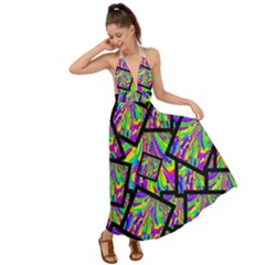 Vibrant Colors Cbdoilprincess 47064993-d0bc-4cda-b403-dc84c3d564a3 Backless Maxi Beach Dress by CBDOilPrincess1