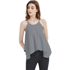 Battleship Grey Flowy Camisole Tank Top