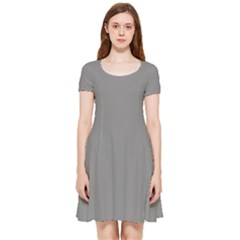 Battleship Grey Inside Out Cap Sleeve Dress by FabChoice