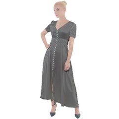 Battleship Grey Button Up Short Sleeve Maxi Dress by FabChoice