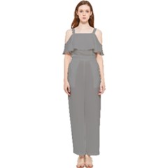 Battleship Grey Draped Sleeveless Chiffon Jumpsuit