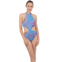 My Pour Cup Painting 7 0 Cbdoilprincess  C149feb1-a8f0-4fc5-9cab-9aea5d60a71c Halter Side Cut Swimsuit by CBDOilPrincess1