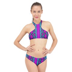 Snake Print Cbdoilprincess 4be14ba2-4032-43e6-a099-7f7e7f0d7362 High Neck Bikini Set