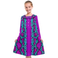 Snake Print Cbdoilprincess 4be14ba2-4032-43e6-a099-7f7e7f0d7362 Kids  Midi Sailor Dress by CBDOilPrincess1