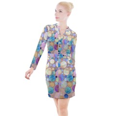 Tiles Cbdoilprincess Eb49aa06-f1b9-412e-836d-30c28dd8f7d9 Button Long Sleeve Dress