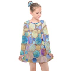 Tiles Cbdoilprincess Eb49aa06-f1b9-412e-836d-30c28dd8f7d9 Kids  Long Sleeve Dress