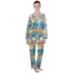 Tiles Cbdoilprincess Eb49aa06-f1b9-412e-836d-30c28dd8f7d9 Satin Long Sleeve Pajamas Set