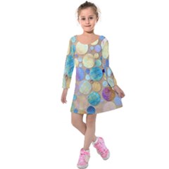 Tiles Cbdoilprincess Eb49aa06-f1b9-412e-836d-30c28dd8f7d9 Kids  Long Sleeve Velvet Dress