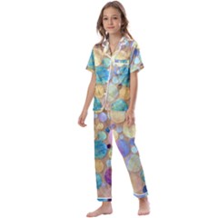 Tiles Cbdoilprincess Eb49aa06-f1b9-412e-836d-30c28dd8f7d9 Kids  Satin Short Sleeve Pajamas Set