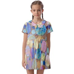 Tiles Cbdoilprincess Eb49aa06-f1b9-412e-836d-30c28dd8f7d9 Kids  Asymmetric Collar Dress by CBDOilPrincess1