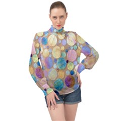 Tiles Cbdoilprincess Eb49aa06-f1b9-412e-836d-30c28dd8f7d9 High Neck Long Sleeve Chiffon Top by CBDOilPrincess1