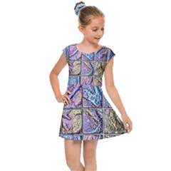 Tiles Cbdoilprincess 9bce4aa2-e68c-4f2b-9a83-c8e38fcd4516 Kids  Cap Sleeve Dress by CBDOilPrincess1