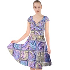 Tiles Cbdoilprincess 9bce4aa2-e68c-4f2b-9a83-c8e38fcd4516 Cap Sleeve Front Wrap Midi Dress by CBDOilPrincess1