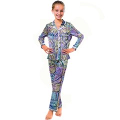 Tiles Cbdoilprincess 9bce4aa2-e68c-4f2b-9a83-c8e38fcd4516 Kid s Satin Long Sleeve Pajamas Set