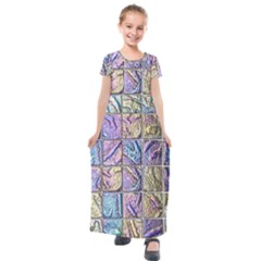 Tiles Cbdoilprincess 9bce4aa2-e68c-4f2b-9a83-c8e38fcd4516 Kids  Short Sleeve Maxi Dress by CBDOilPrincess1