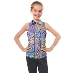 Tiles Cbdoilprincess 9bce4aa2-e68c-4f2b-9a83-c8e38fcd4516 Kids  Sleeveless Polo Tee